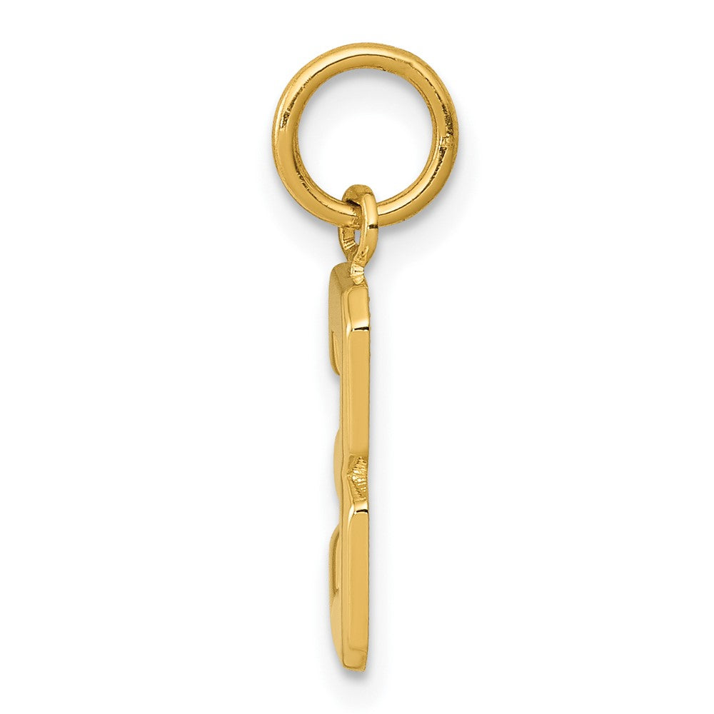 FJC Finejewelers 10 kt Yellow Gold Casted Small Polished Number 3 Charm 20 x 7 mm