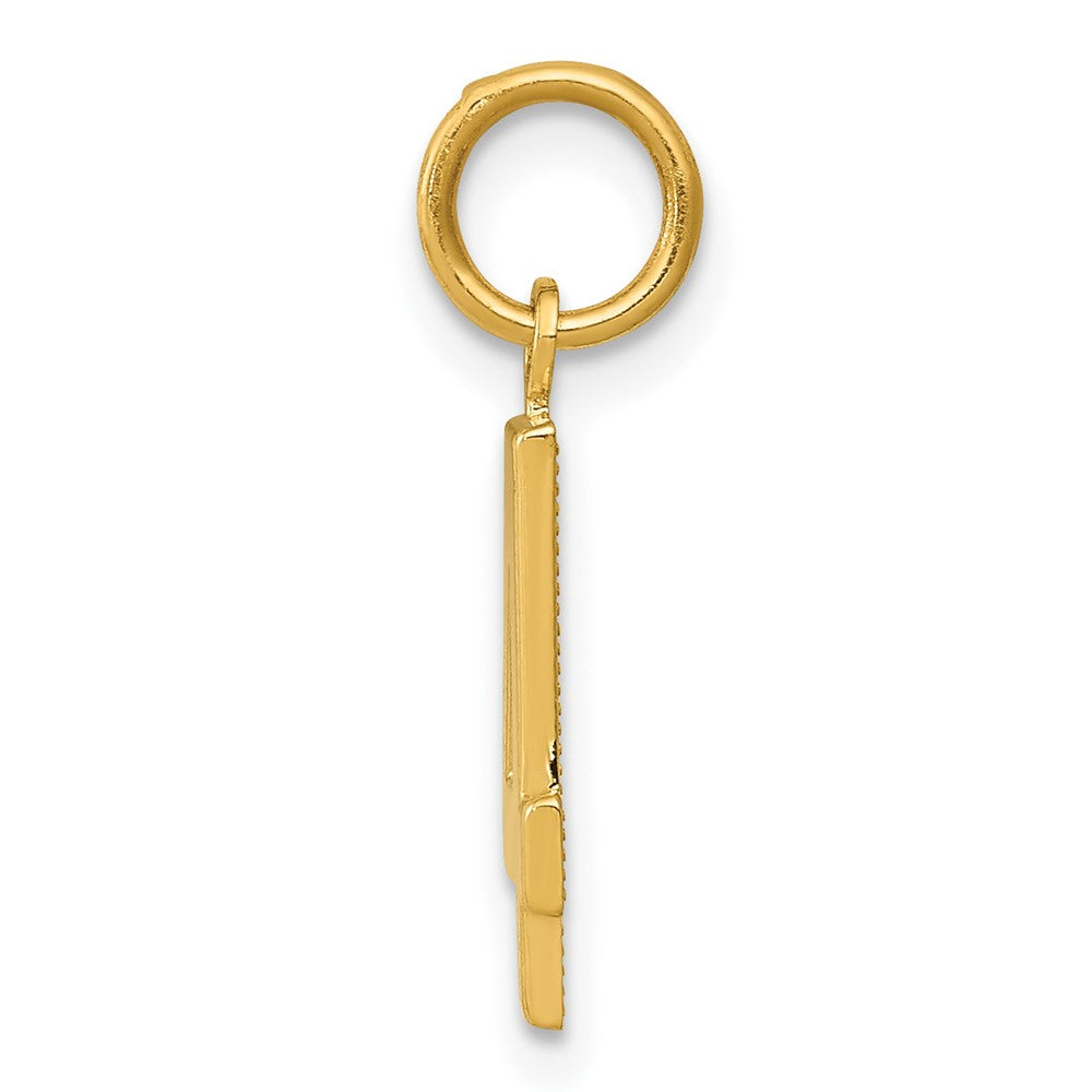 FJC Finejewelers 10 kt Yellow Gold Casted Small Polished Number 4 Charm 20 x 7 mm