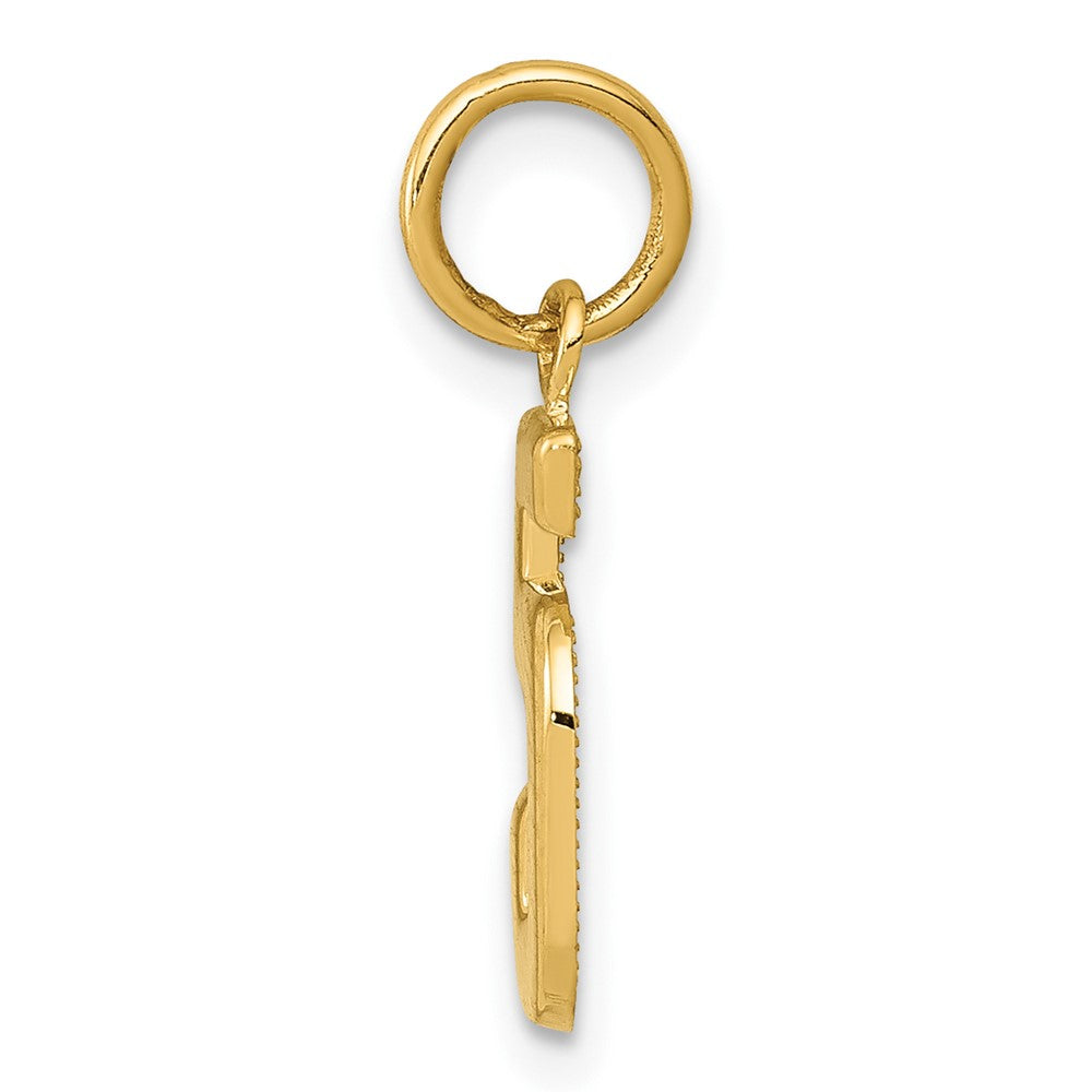 FJC Finejewelers 10 kt Yellow Gold Casted Small Polished Number 5 Charm 20 x 7 mm