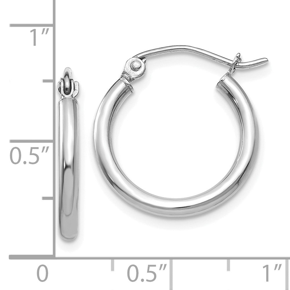FJC Finejewelers 10 kt White Gold Hoops Polished 2mm Lightweight Tube Hoop Earrings 17 mm x 17.97 mm