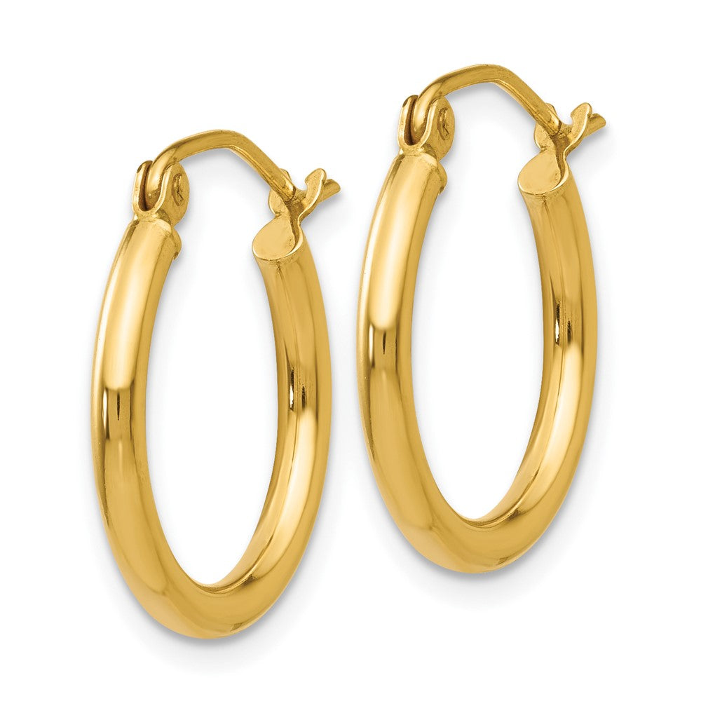 FJC Finejewelers 10 kt Yellow Gold Polished 2mm Lightweight Tube Hoop Earrings 17 mm x 18 mm