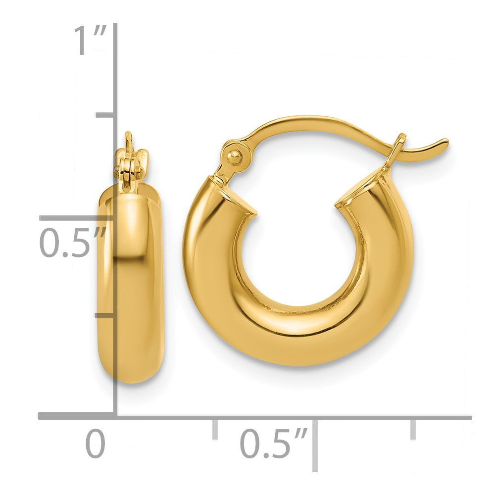 FJC Finejewelers 10 kt Yellow Gold Yellow x 15mm Polished Hoop Earrings 15 mm x 4 mm