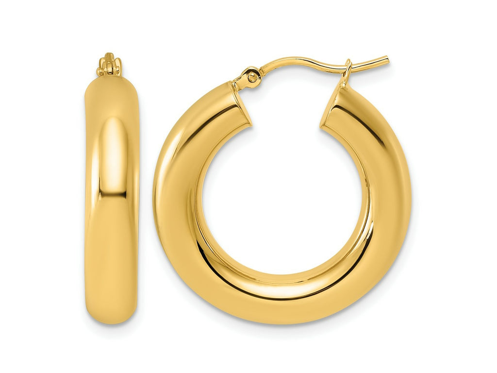 FJC Finejewelers 10 kt Yellow Gold Polished x 2 Tube Hoop Earrings 25 x 5 mm