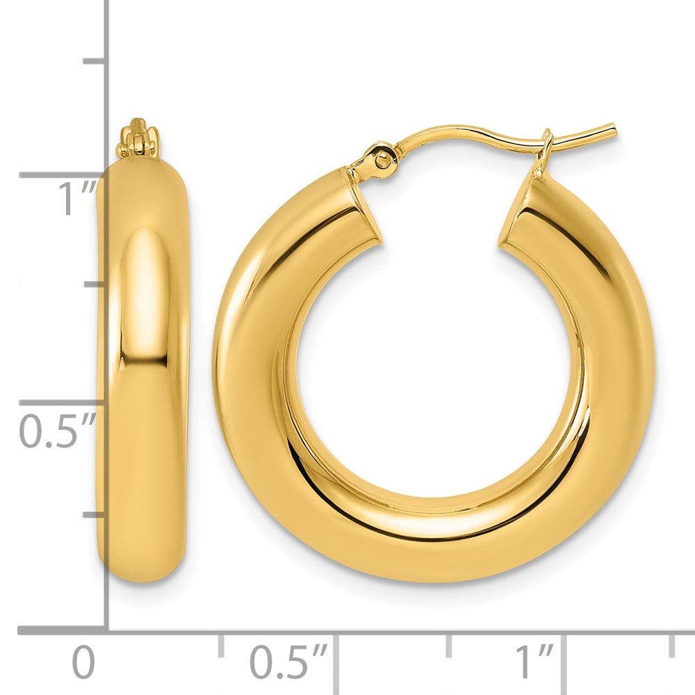 FJC Finejewelers 10 kt Yellow Gold Polished x 2 Lightweight Hoop Earrings 25 x 5 mm