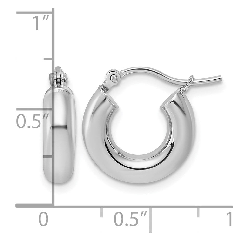 FJC Finejewelers 10 kt White Gold Polished x 15mm Tube Hoop Earrings 15 mm x 4 mm