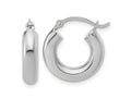 FJC Finejewelers 10 kt White Gold Polished x 17mm Lightweight Tube Hoop Earrings 17 mm x 4 mm