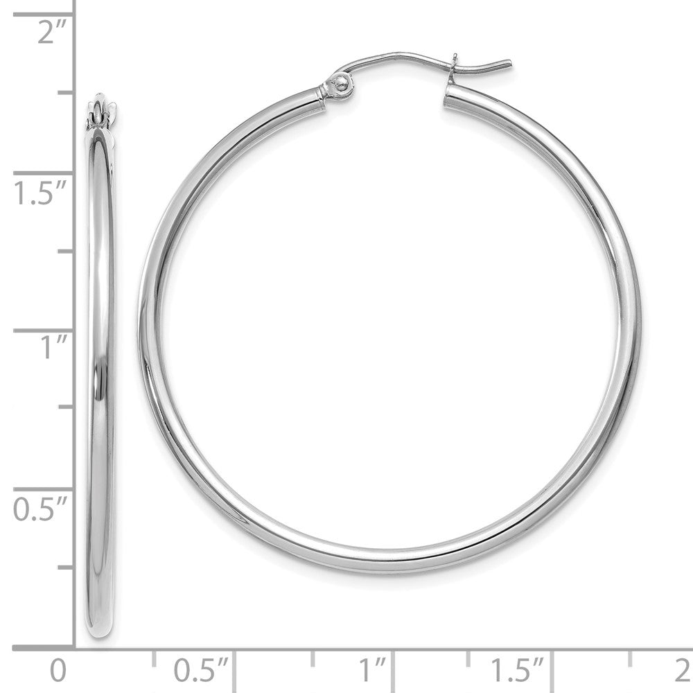 FJC Finejewelers 10 kt White Gold Hoops Polished 2mm Lightweight Hoop Earrings 40 mm x 39.61 mm