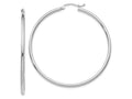 FJC Finejewelers 10 kt White Gold Hoops Polished 2mm Lightweight Tube Hoop Earrings 50 mm x 51.22 mm