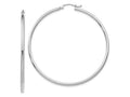 FJC Finejewelers 10 kt White Gold Hoops Polished 2mm Lightweight Tube Hoop Earrings 55 mm x 56 mm