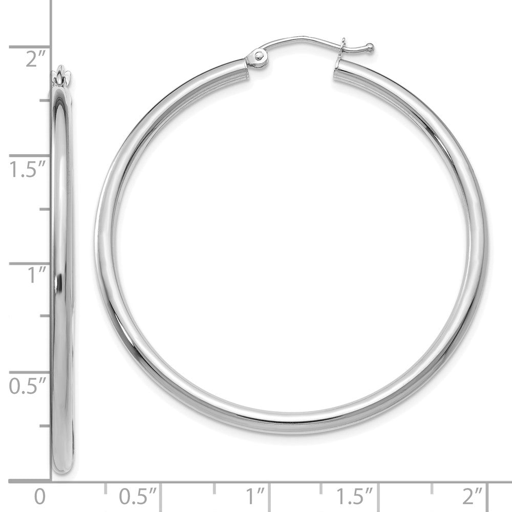 FJC Finejewelers 10 kt White Gold Hoops Polished 2.5mm Lightweight Tube Hoop Earrings 45 mm x 45.77 mm