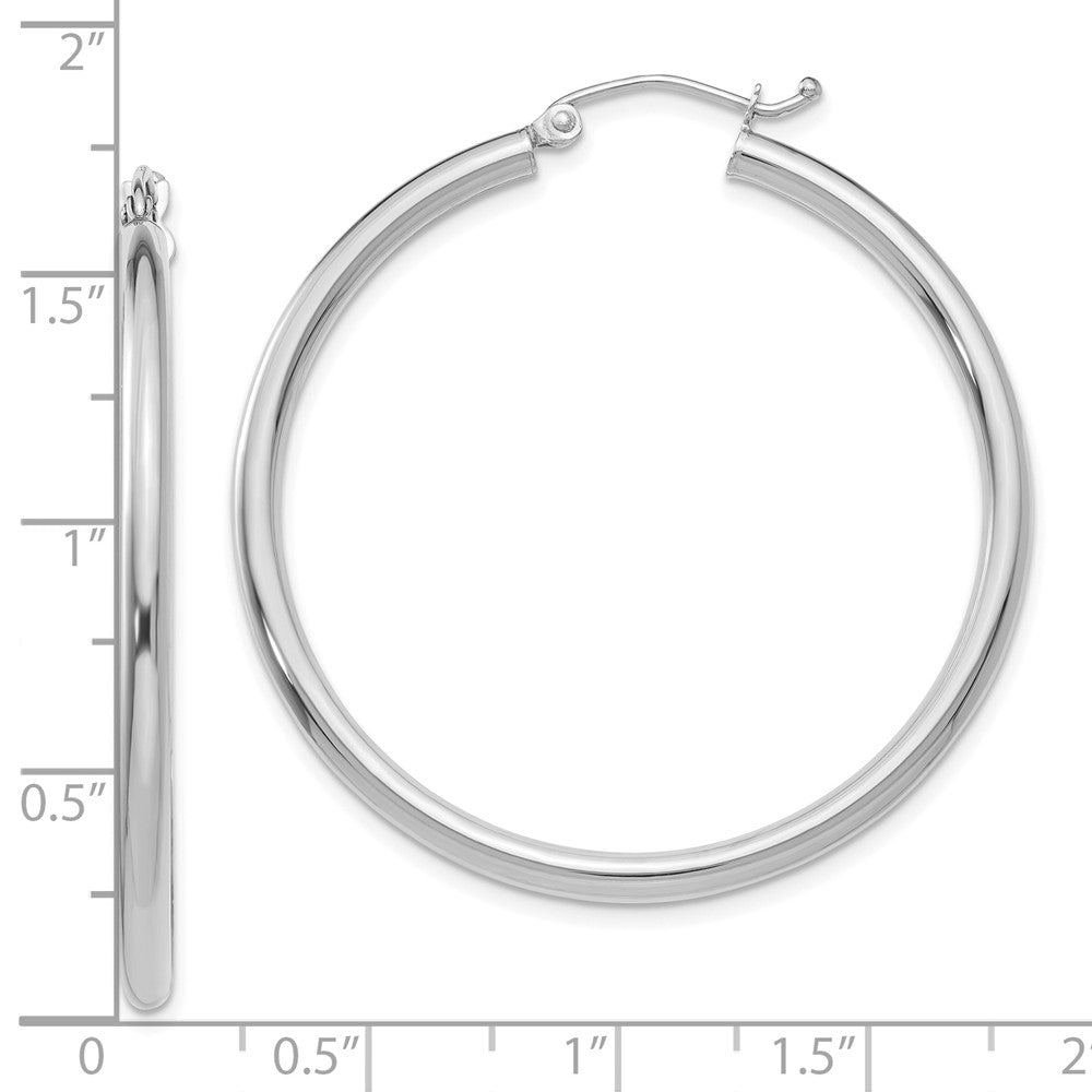 FJC Finejewelers 10 kt White Gold Hoops Polished 2.5mm Lightweight Tube Hoop Earrings 40 mm x 40.52 mm