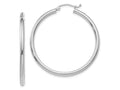 FJC Finejewelers 10 kt White Gold Hoops Polished 2.5mm Lightweight Tube Hoop Earrings 40 mm x 40.52 mm