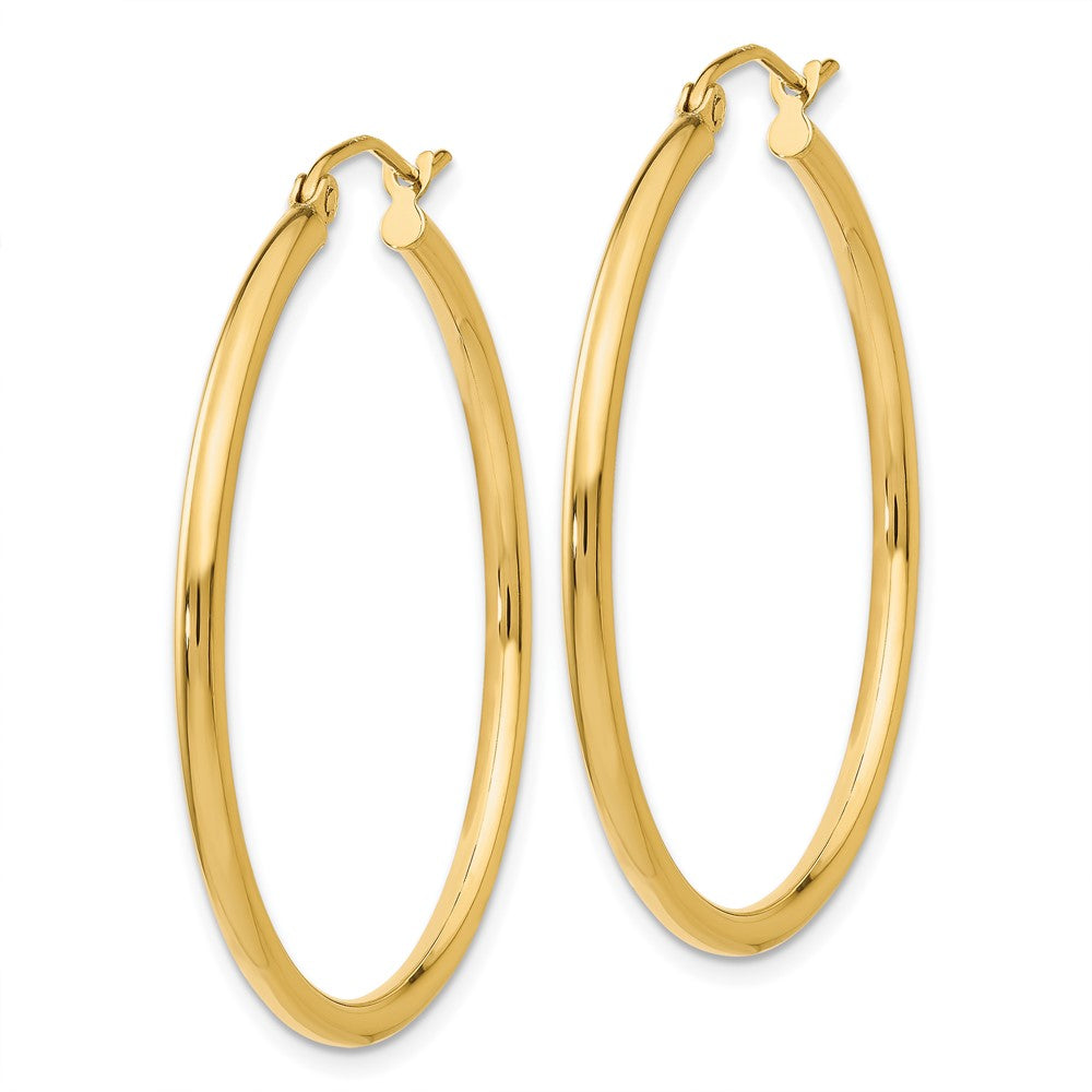 FJC Finejewelers 10 kt Yellow Gold Polished 2mm Lightweight Tube Hoop Earrings 35 mm x 36 mm