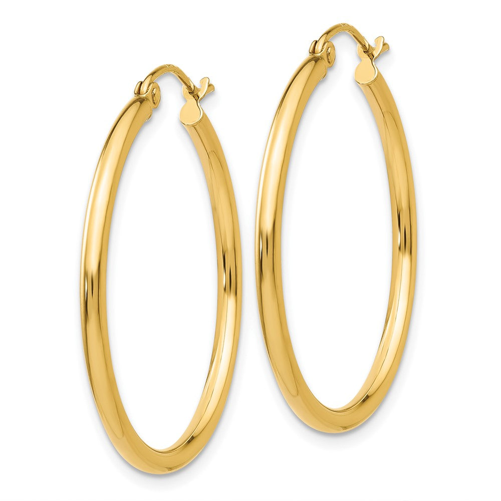 FJC Finejewelers 10 kt Yellow Gold Polished 2mm Lightweight Tube Hoop Earrings 30 mm x 31 mm
