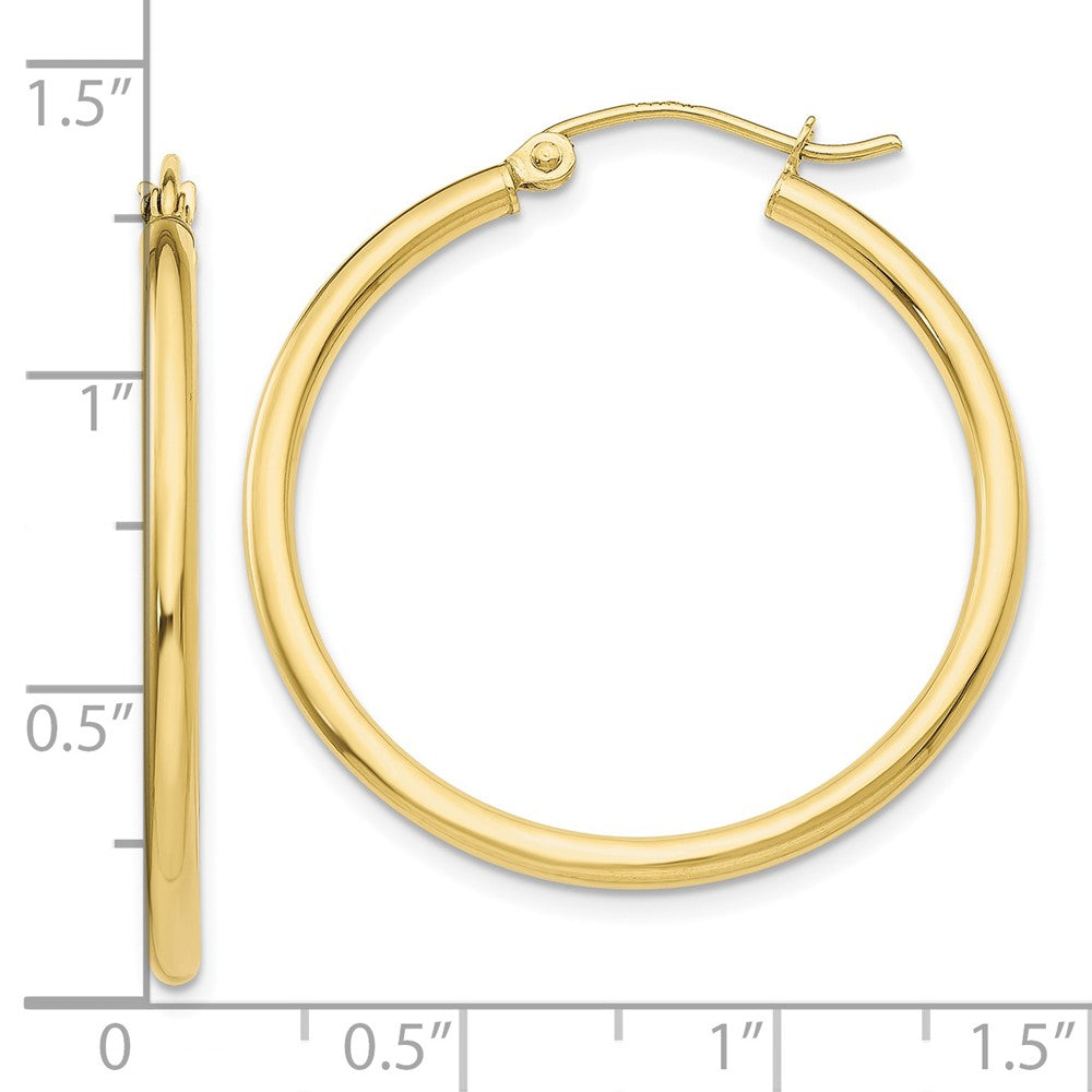FJC Finejewelers 10 kt Yellow Gold Polished 2mm Lightweight Tube Hoop Earrings 30 mm x 31 mm