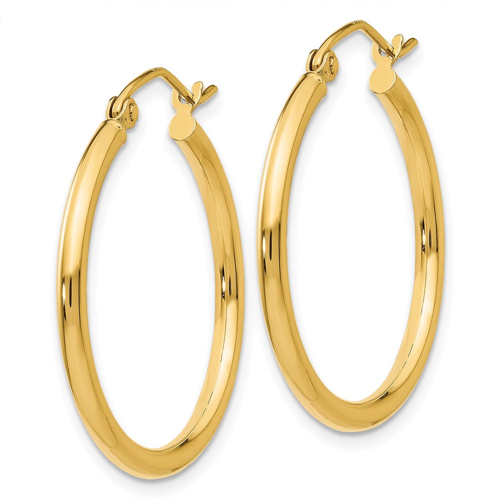 FJC Finejewelers 10 kt Yellow Gold Polished 2mm Lightweight Tube Hoop Earrings 25 mm x 26 mm