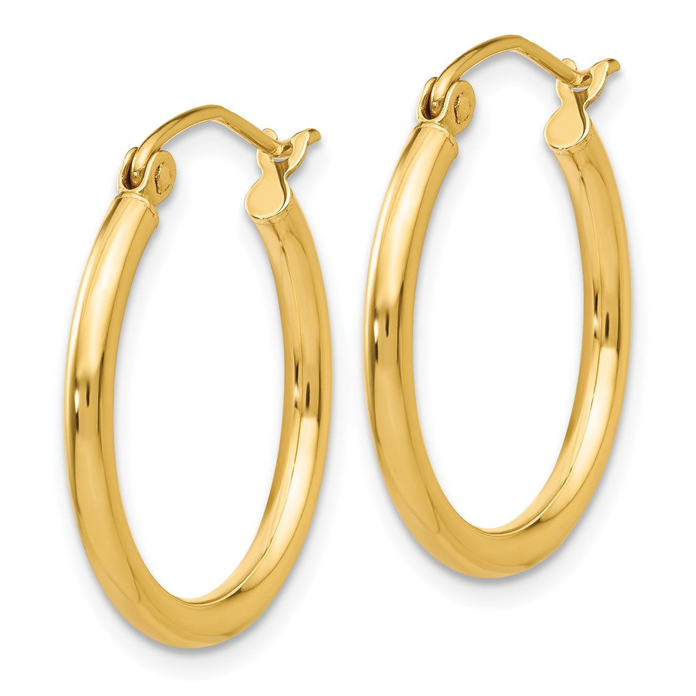 FJC Finejewelers 10 kt Yellow Gold Polished 2mm Lightweight Tube Hoop Earrings 20 mm x 20 mm