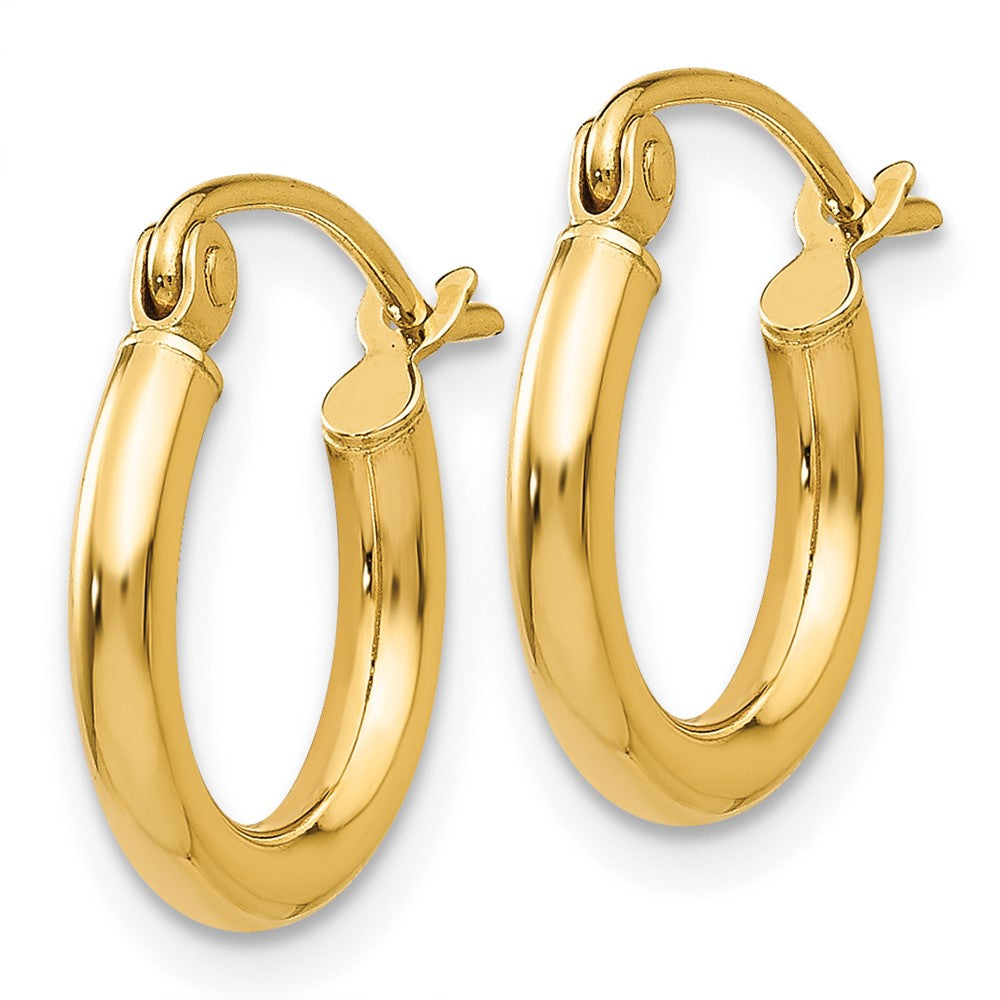 FJC Finejewelers 10 kt Yellow Gold Polished 2mm Lightweight Tube Hoop Earrings 13 mm x 12 mm