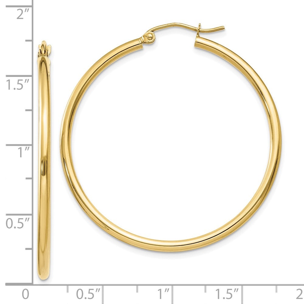FJC Finejewelers 10 kt Yellow Gold Polished 2mm Lightweight Tube Hoop Earrings 40 mm x 39 mm