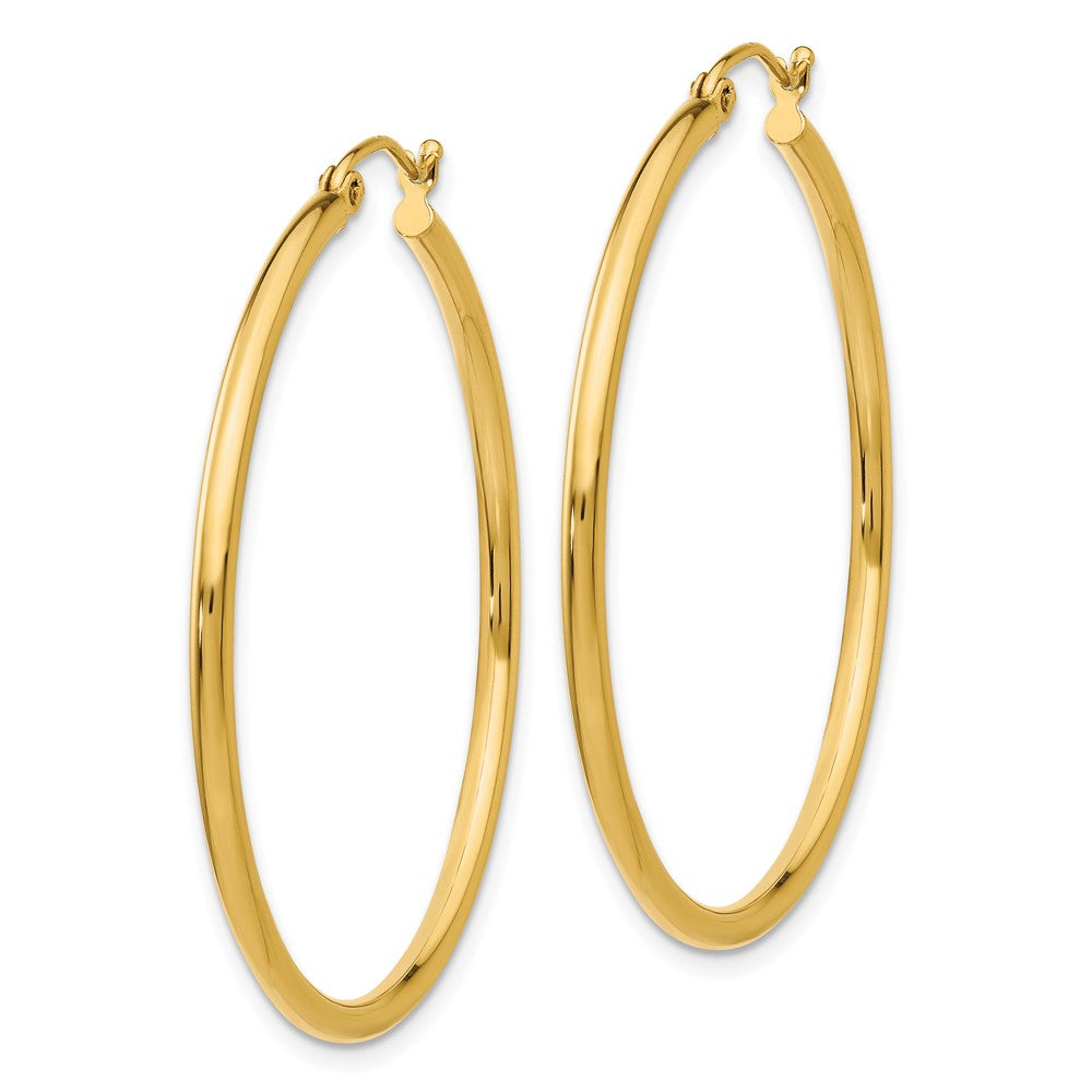 FJC Finejewelers 10 kt Yellow Gold Polished 2mm Lightweight Tube Hoop Earrings 40 mm x 39 mm