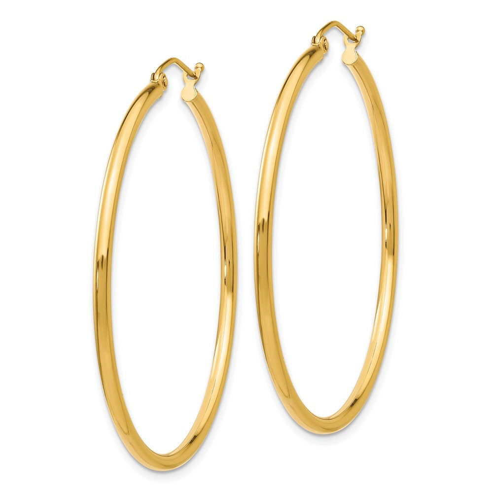 FJC Finejewelers 10 kt Yellow Gold Polished 2mm Lightweight Tube Hoop Earrings 45 mm x 45 mm
