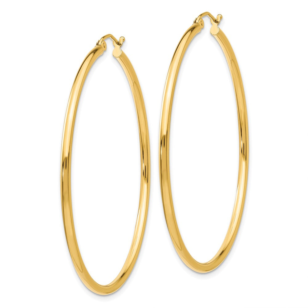 FJC Finejewelers 10 kt Yellow Gold Polished 2mm Lightweight Tube Hoop Earrings 50 mm x 51 mm
