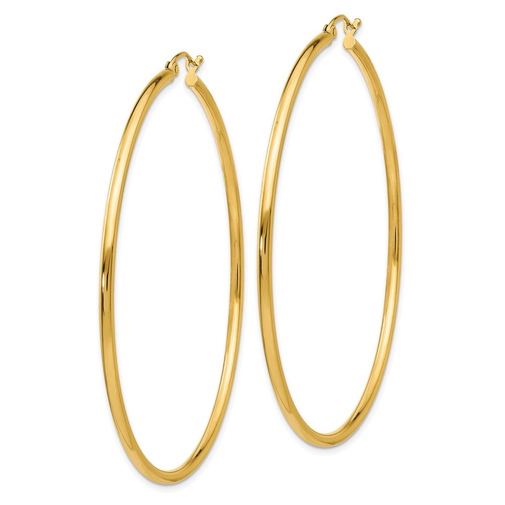 FJC Finejewelers 10 kt Yellow Gold Polished 2mm Lightweight Tube Hoop Earrings 60 mm x 60 mm