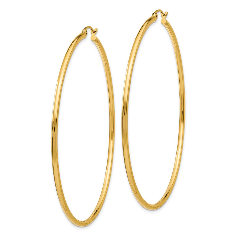 FJC Finejewelers 10 kt Yellow Gold Polished 2mm Lightweight Tube Hoop Earrings 65 mm x 68 mm