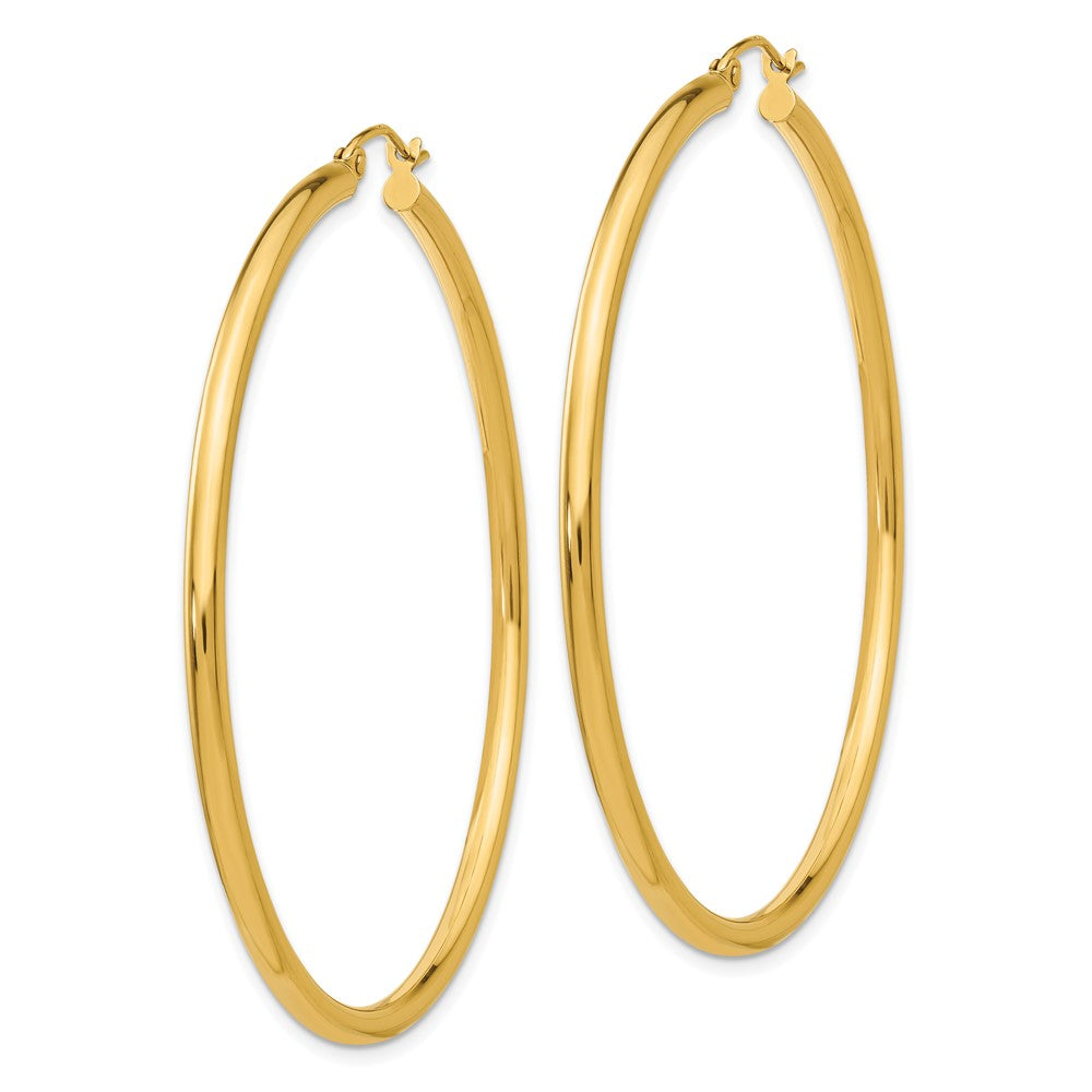 FJC Finejewelers 10 kt Yellow Gold Polished 2.5mm Lightweight Tube Hoop Earrings 55 mm x 55 mm