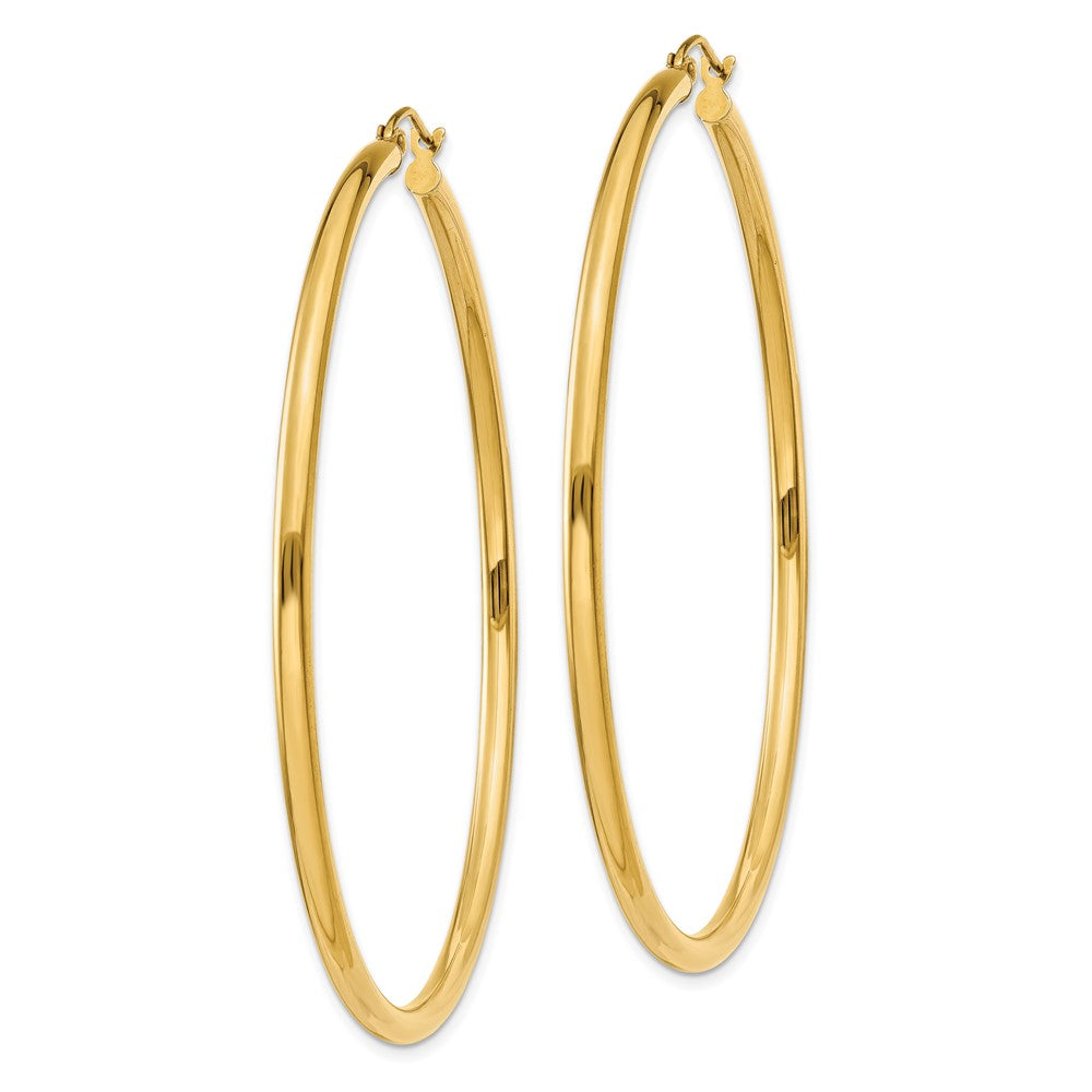 FJC Finejewelers 10 kt Yellow Gold Polished 2.5mm Lightweight Tube Hoop Earrings 60 mm x 60 mm