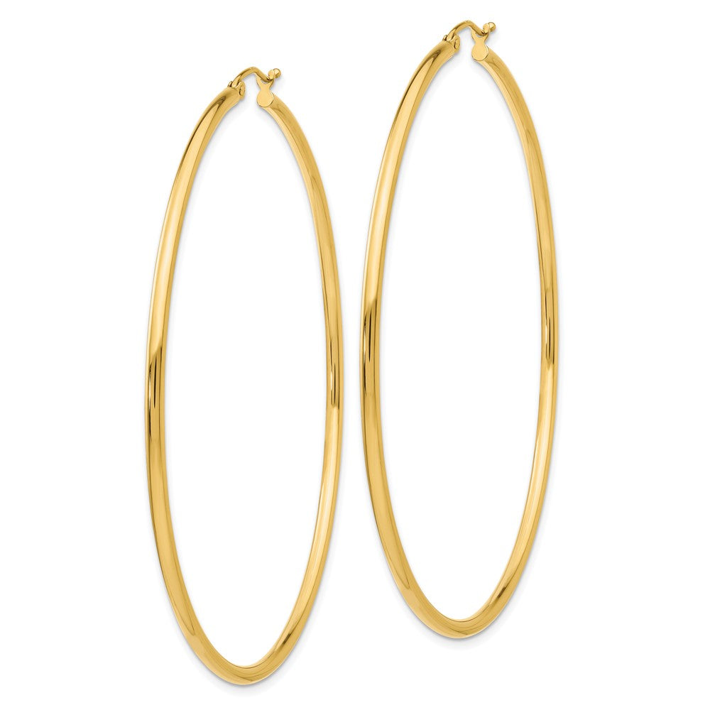 FJC Finejewelers 10 kt Yellow Gold Polished 2.5mm Lightweight Tube Hoop Earrings 65 mm x 66 mm