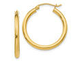FJC Finejewelers 10 kt Yellow Gold Polished 2.5mm Lightweight Tube Hoop Earrings 25 mm x 25 mm