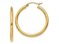 FJC Finejewelers 10 kt Yellow Gold Polished 2.5mm Lightweight Tube Hoop Earrings 30 mm x 30 mm
