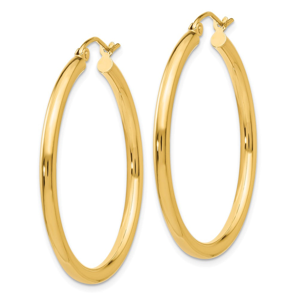 FJC Finejewelers 10 kt Yellow Gold Polished 2.5mm Lightweight Tube Hoop Earrings 35 mm x 35 mm