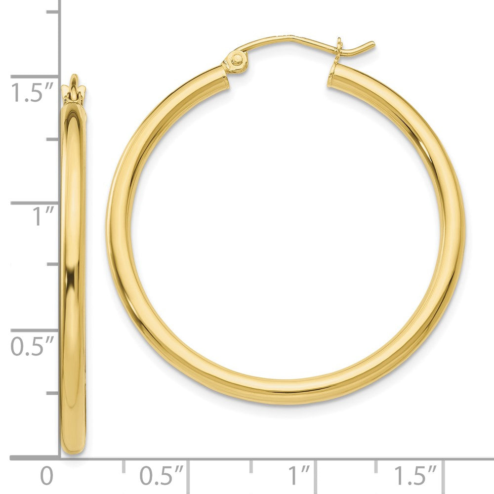 FJC Finejewelers 10 kt Yellow Gold Polished 2.5mm Lightweight Tube Hoop Earrings 35 mm x 35 mm