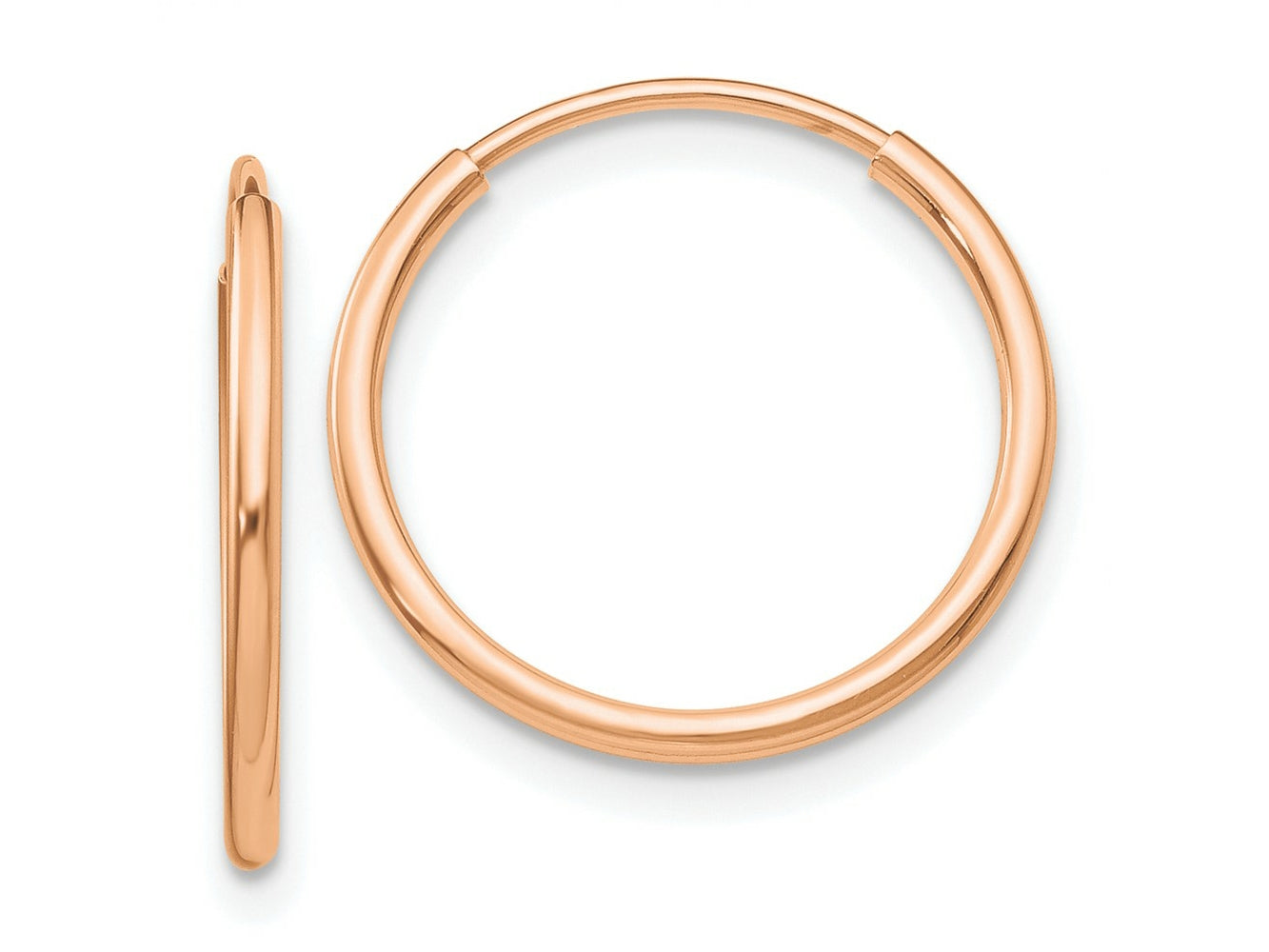 FJC Finejewelers 10 kt Rose Gold Endless Polished Endless Tube Hoop Earrings 20 mm x 20 mm