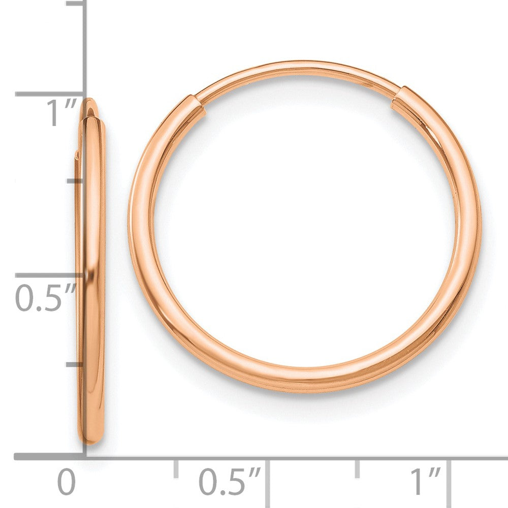 FJC Finejewelers 10 kt Rose Gold Endless Polished Endless Tube Hoop Earrings 23 mm x 23 mm