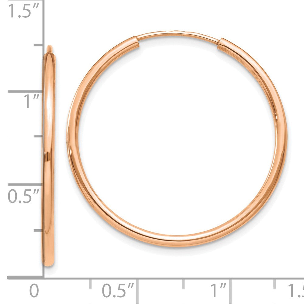 FJC Finejewelers 10 kt Rose Gold Endless Polished Endless Tube Hoop Earrings 30 mm x 30 mm