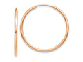 FJC Finejewelers 10 kt Rose Gold Endless Polished Endless Tube Hoop Earrings 30 mm x 30 mm