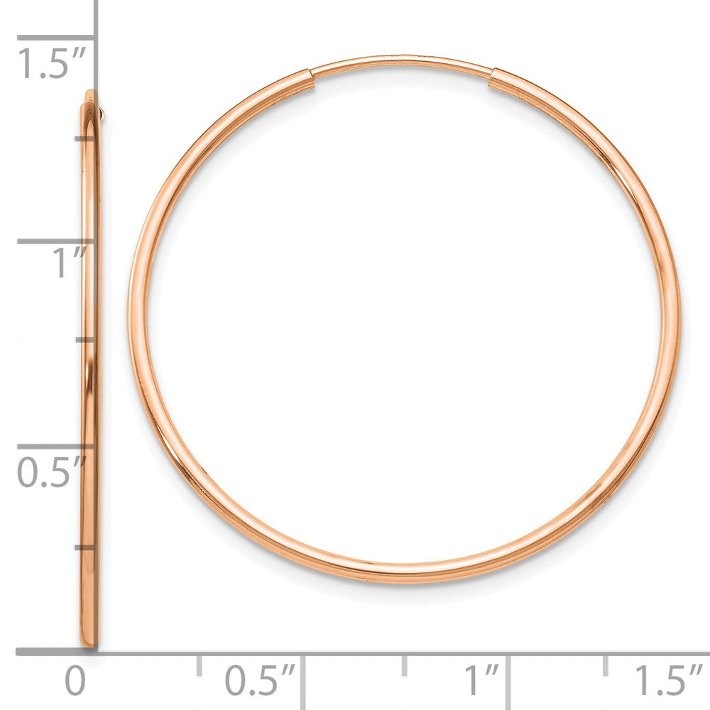 FJC Finejewelers 10 kt Rose Gold Endless Polished Endless Tube Hoop Earrings 34 mm x 34 mm
