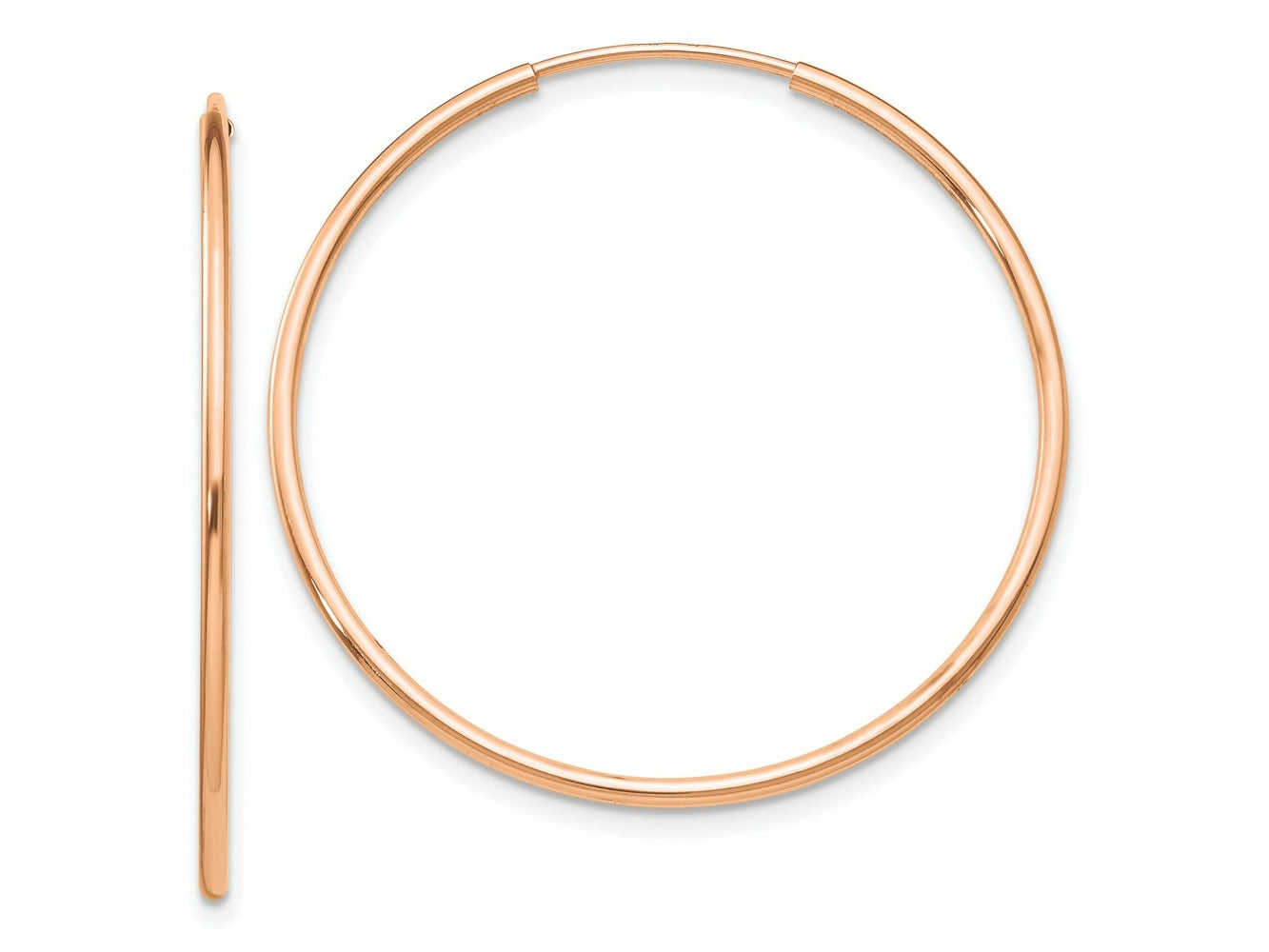 FJC Finejewelers 10 kt Rose Gold Endless Polished Endless Tube Hoop Earrings 34 mm x 34 mm