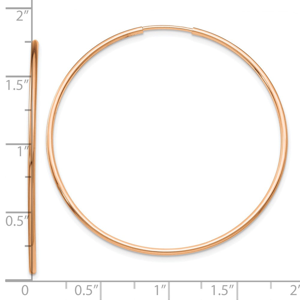 FJC Finejewelers 10 kt Rose Gold Endless Polished Endless Tube Hoop Earrings 42 mm x 42 mm