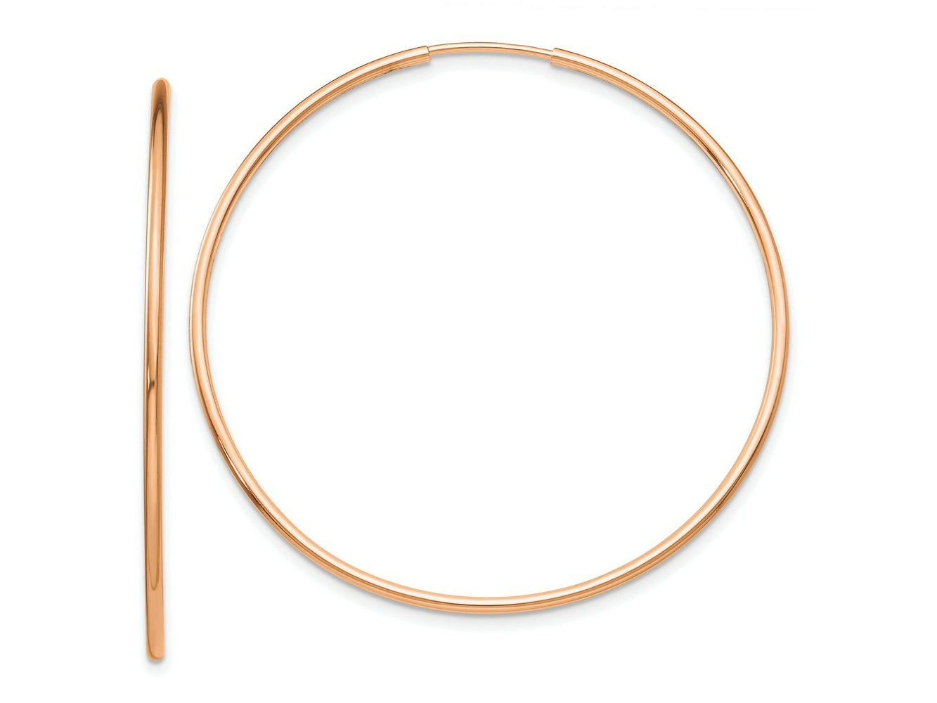 FJC Finejewelers 10 kt Rose Gold Endless Polished Endless Tube Hoop Earrings 42 mm x 42 mm