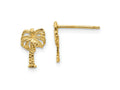 FJC Finejewelers 10 kt Yellow Gold Button Palm Tree Post Earrings 11 mm x 7 mm
