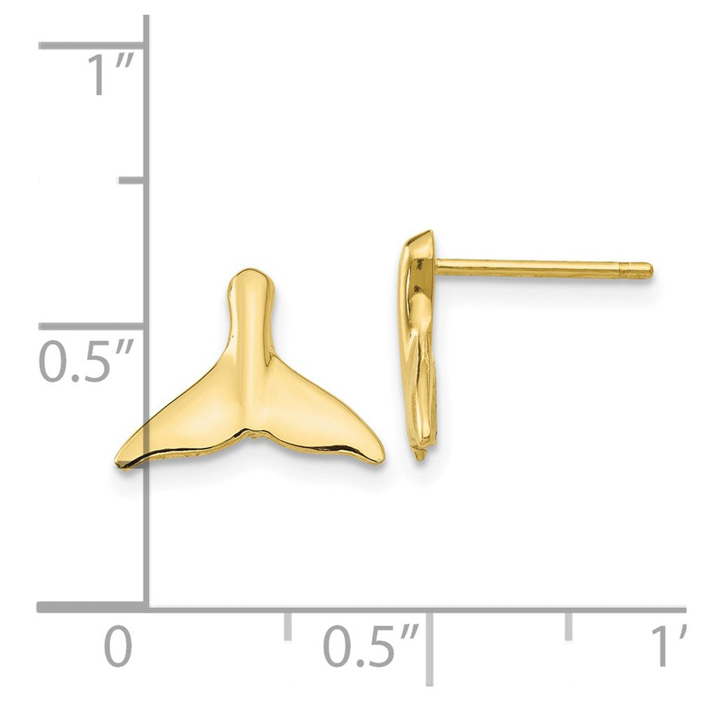 FJC Finejewelers 10 kt Yellow Gold Button Whale Tail Post Earrings 10 mm x 12 mm