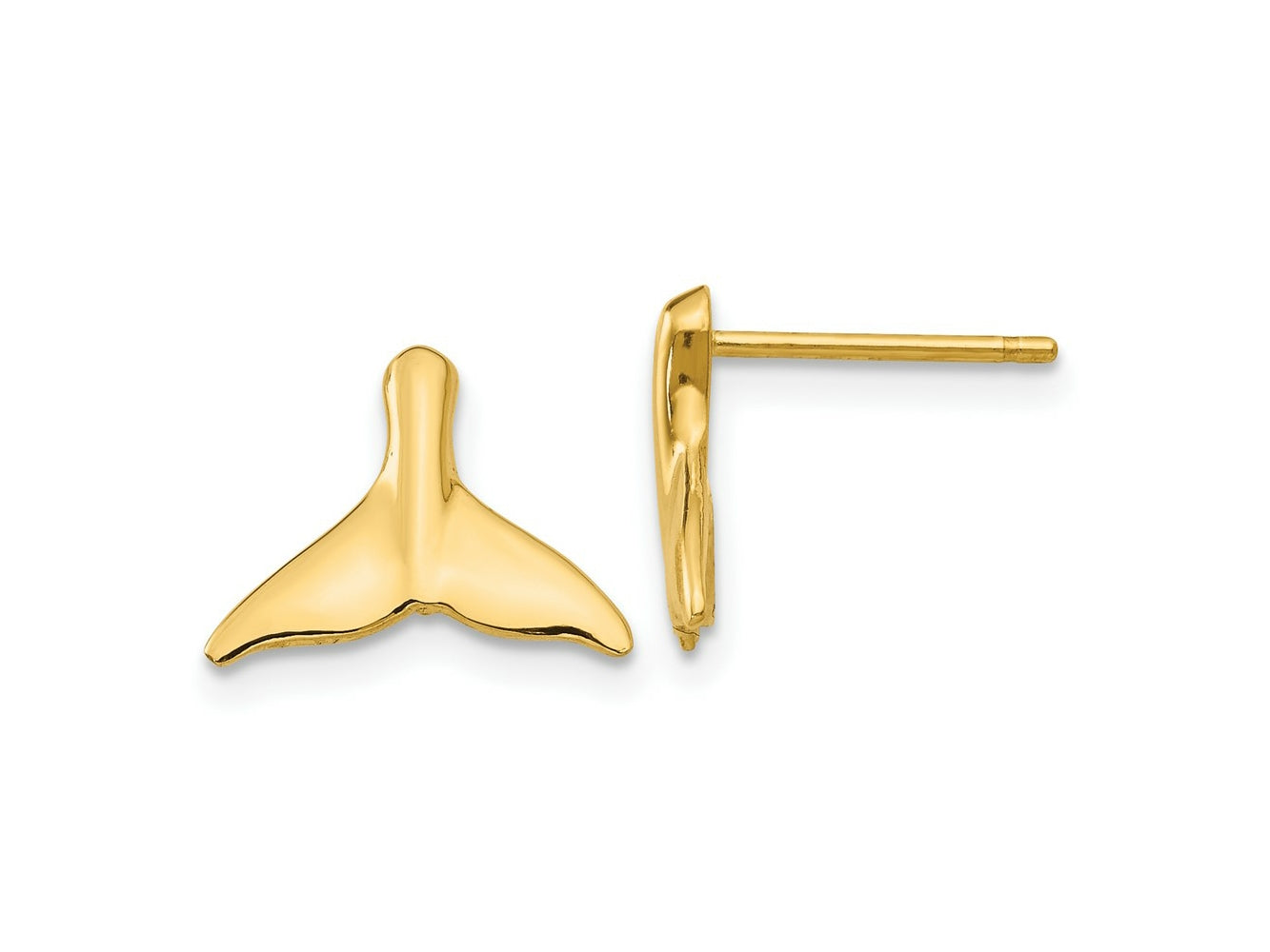 FJC Finejewelers 10 kt Yellow Gold Button Whale Tail Post Earrings 10 mm x 12 mm