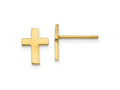 FJC Finejewelers 10 kt Yellow Gold Button Polished Cross Earrings 9 mm x 7 mm