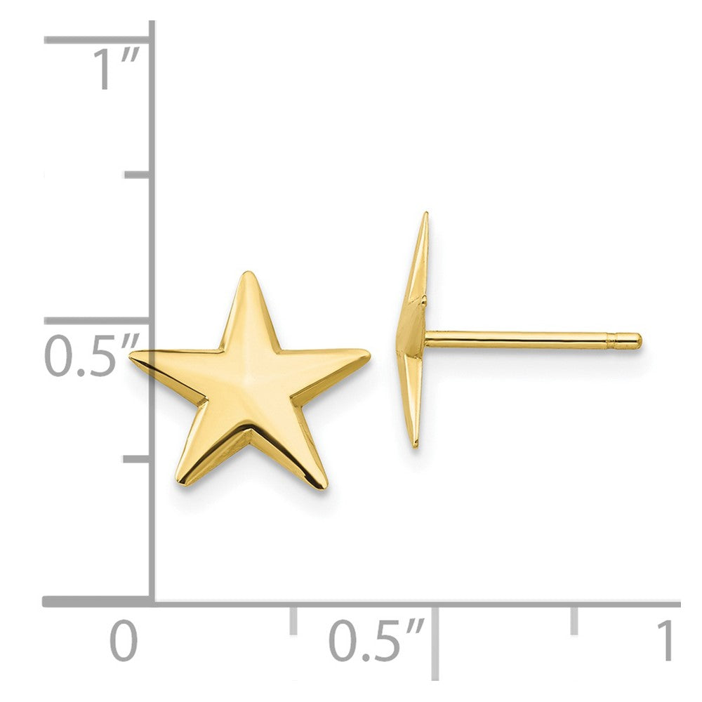 FJC Finejewelers 10 kt Yellow Gold Button Nautical Star Post Earrings 11 mm x 11 mm