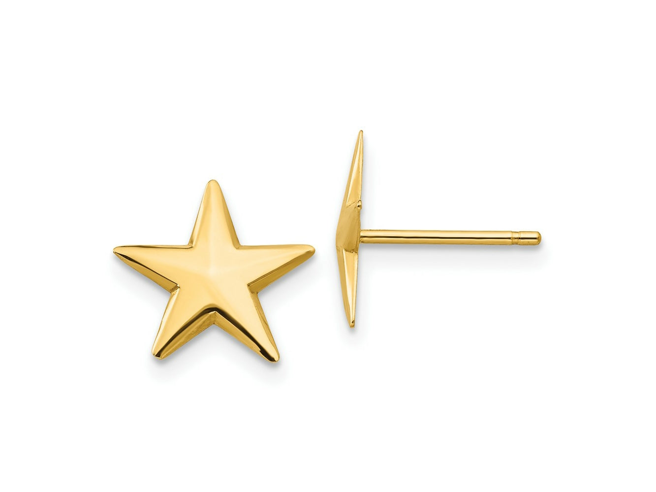 FJC Finejewelers 10 kt Yellow Gold Button Nautical Star Post Earrings 11 mm x 11 mm