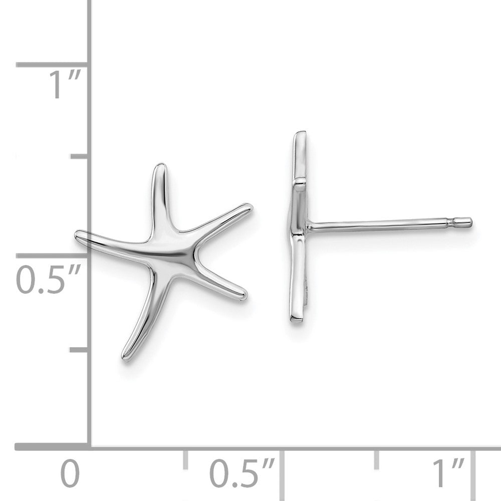 FJC Finejewelers 10 kt White Gold Button Polished Mini Starfish Earrings 14 mm x 12.15 mm